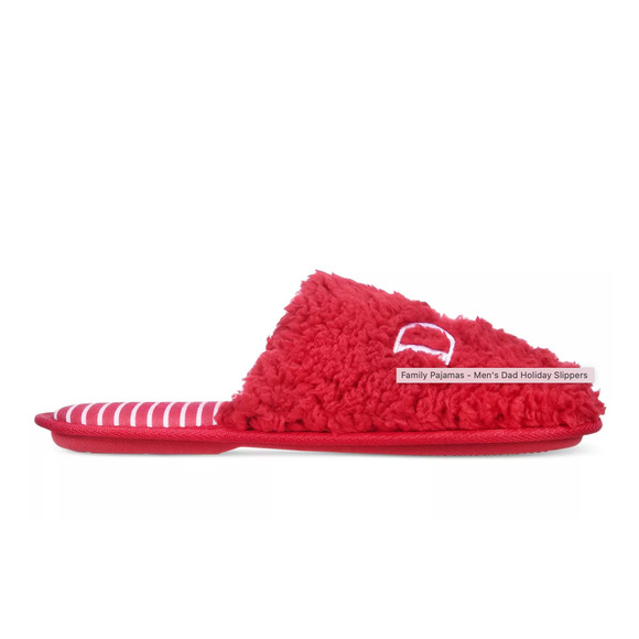 Dad or Kids Mini Red Fleece Super Soft Slippers Slip On Macy's NWT - Picture 4 of 8